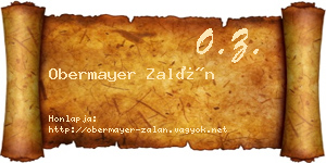 Obermayer Zalán névjegykártya